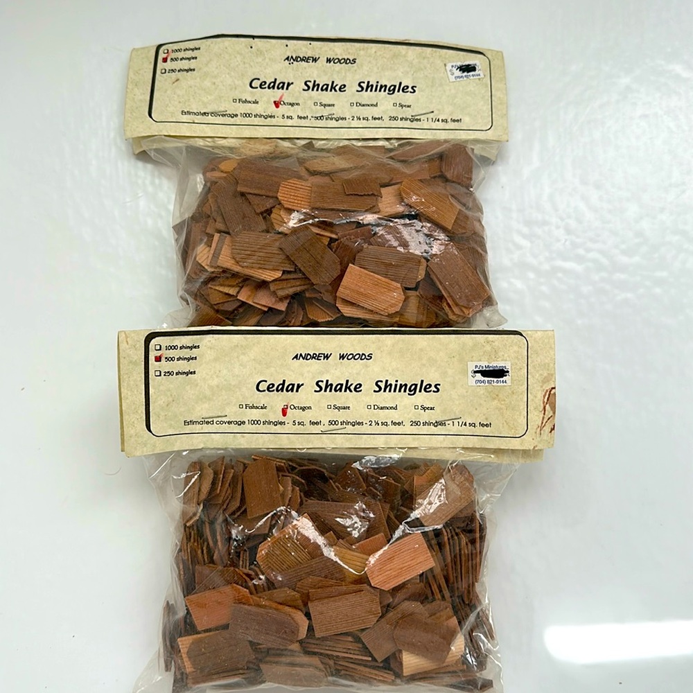 Craft cedar wood shakes, dollhouse